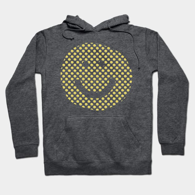 Smiley Face Pattern Illuminating Yellow Hoodie by ellenhenryart